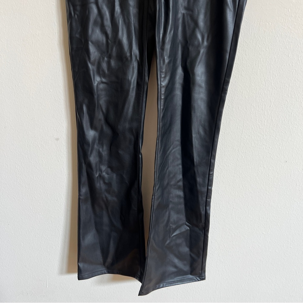 Joe's Womens Black Faux Leather High Rise Straight Leg Ankle Jeans - Picture 4 of 8